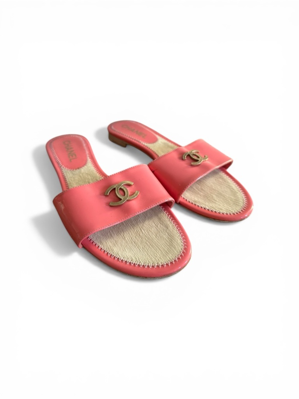 CHANEL Patent Leather Sandals